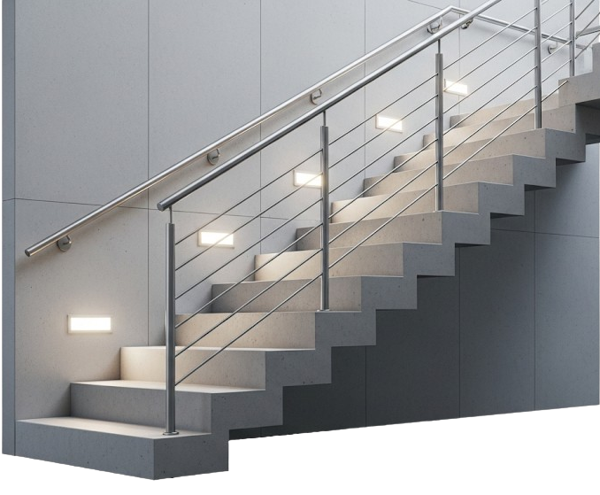 Modernes Edelstahl-Treppengeländer von Remsstahl